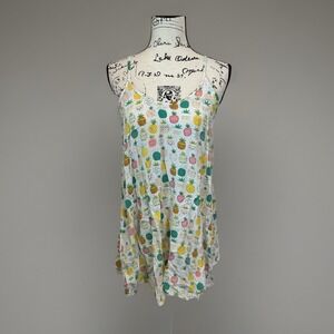 Natural Life‎ Pineapple Print Dress Sleeveless Casual Summer Mini Dress s/m